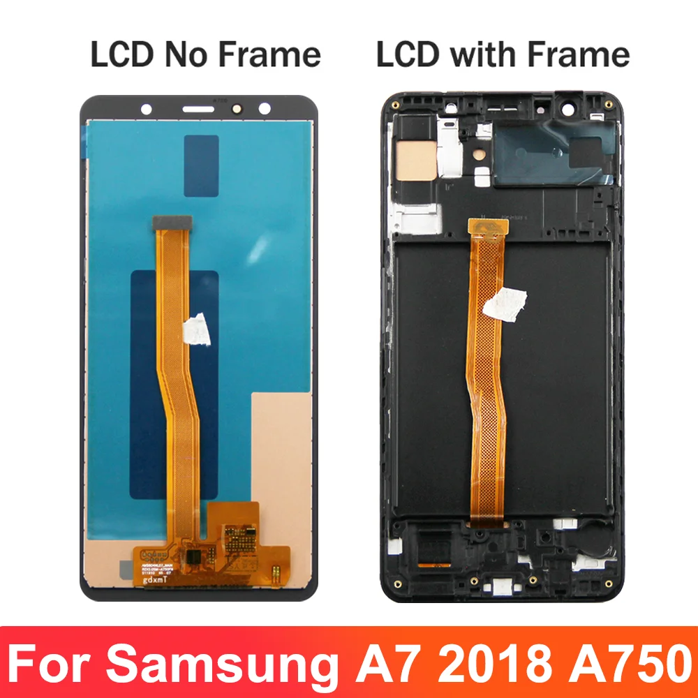 100% Test A750 lcd For Samsung A7 2018 SM-A750F A750FN A750G A750F LCD Display Touch Screen Digitizer Assembly Replace