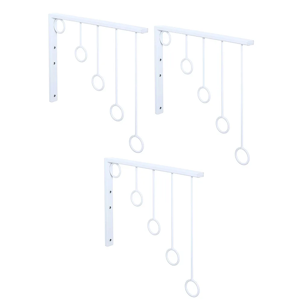 

1 set Clothes Wall Rack Hanger Black Finish Storage Display Warm Colors Layer Design Closet ganizer
