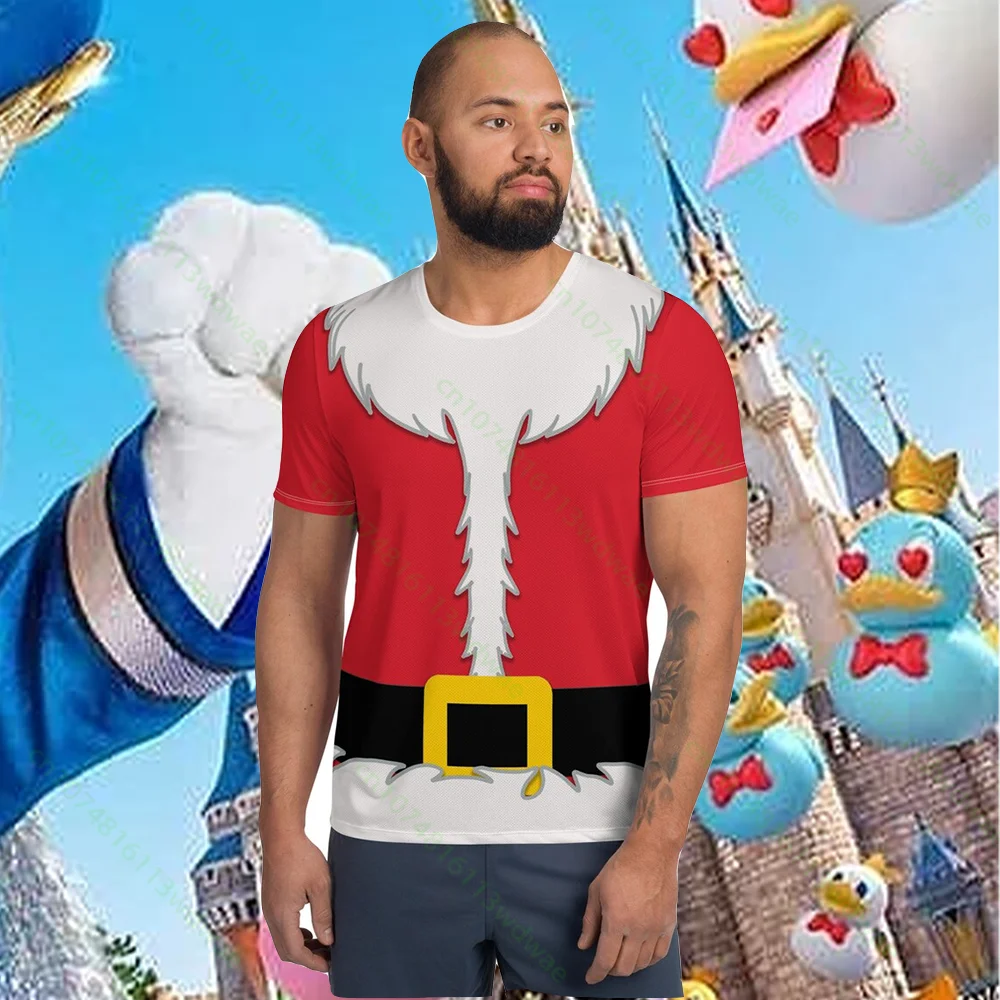 Novelty Men Christmas Costume Print T Shirt Santa Snowman Gingerbread Man Short Sleeve Tee Xmas Party Outfit Holiday Casual Tops