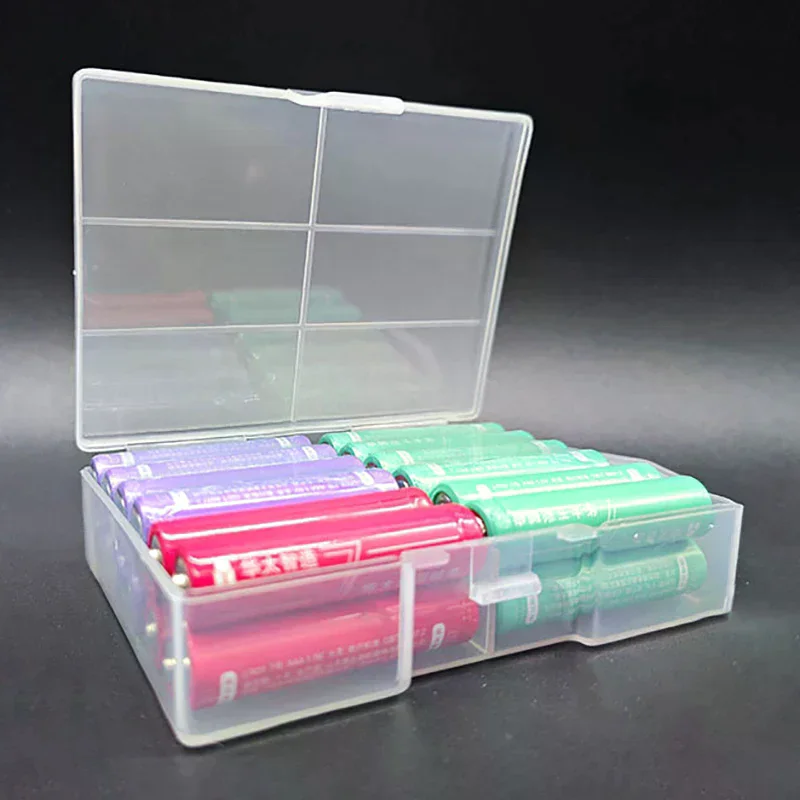 Accessory Transparent Battery Storage Box for 18650 Batterie s Plastic Organizer with Hardware Accessories and Clear Divider