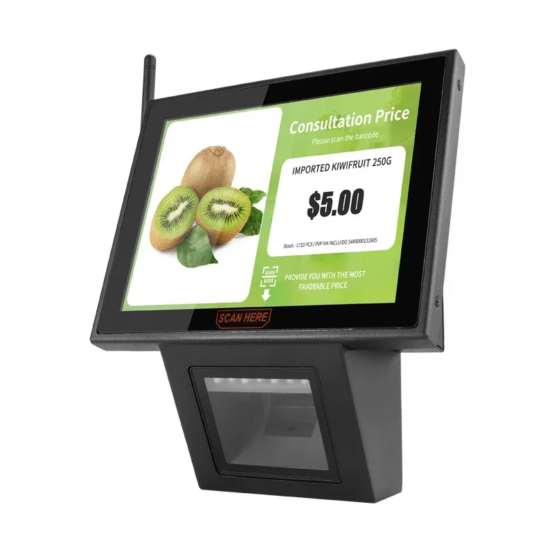 Original design 8 10 inch Android Touch Price Checker Kiosk With Barcode QR Code Scanner Wall Mount Supermarket Price Checker