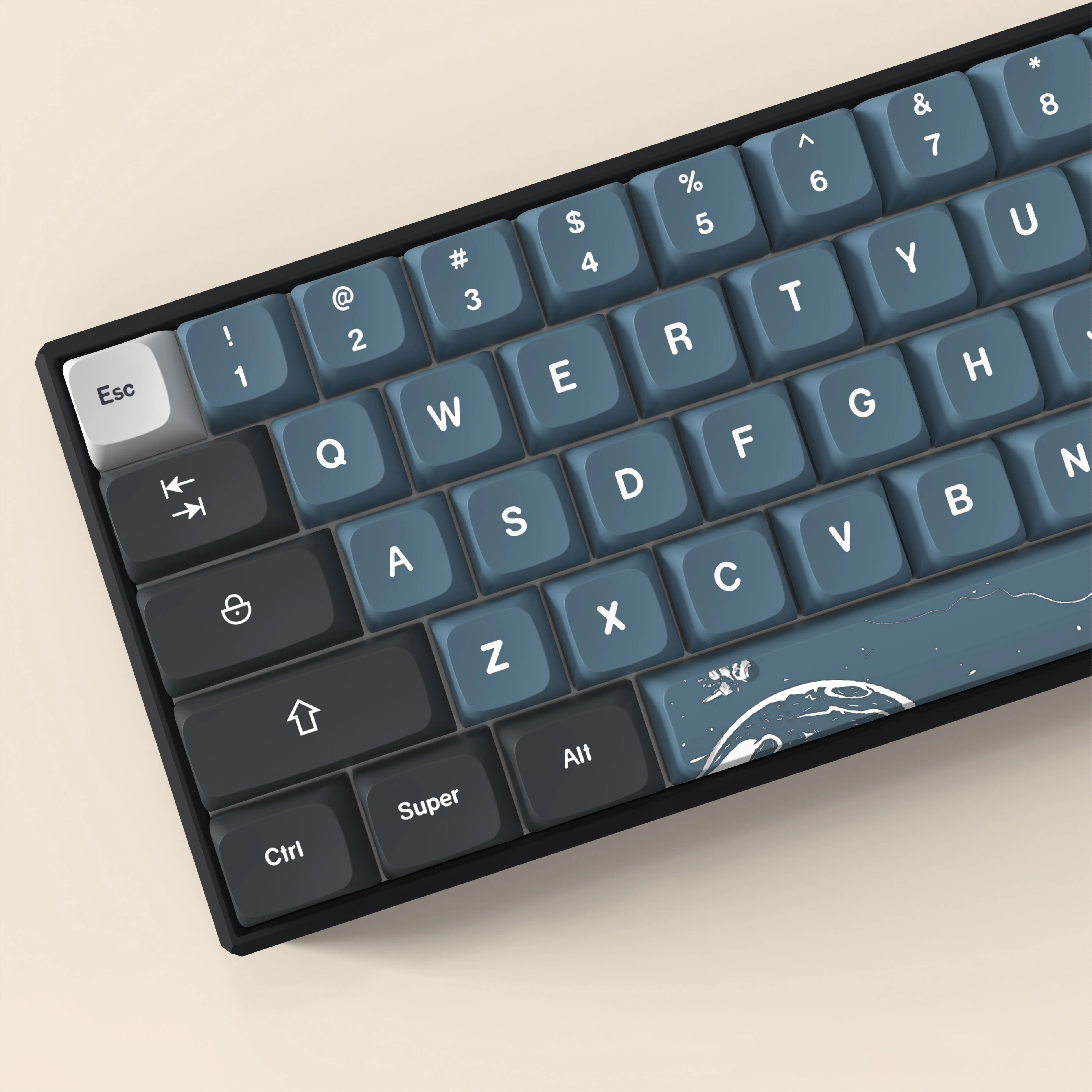 XDA Profile Apollo Themed PBT Keycap Set 83 Keys Dye Sublimation Keycaps for Cherry Gateron MX Switches Mechanical Keyboard