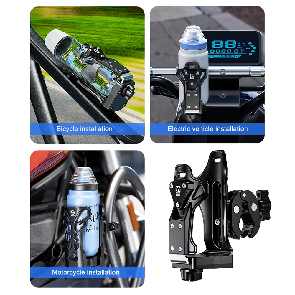 Universal Motorcycle Bicycle Beverage Water Bottle Drink Cup Holder Aluminum Alloy Fixed Beverage Stand for 50mm-90mm Kettles