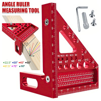 Aluminum Alloy Carpenter Square 3D Multi-Angle Measuring Ruler Woodworking Square Protractor Miter Triangle Ruler Measuring Tool