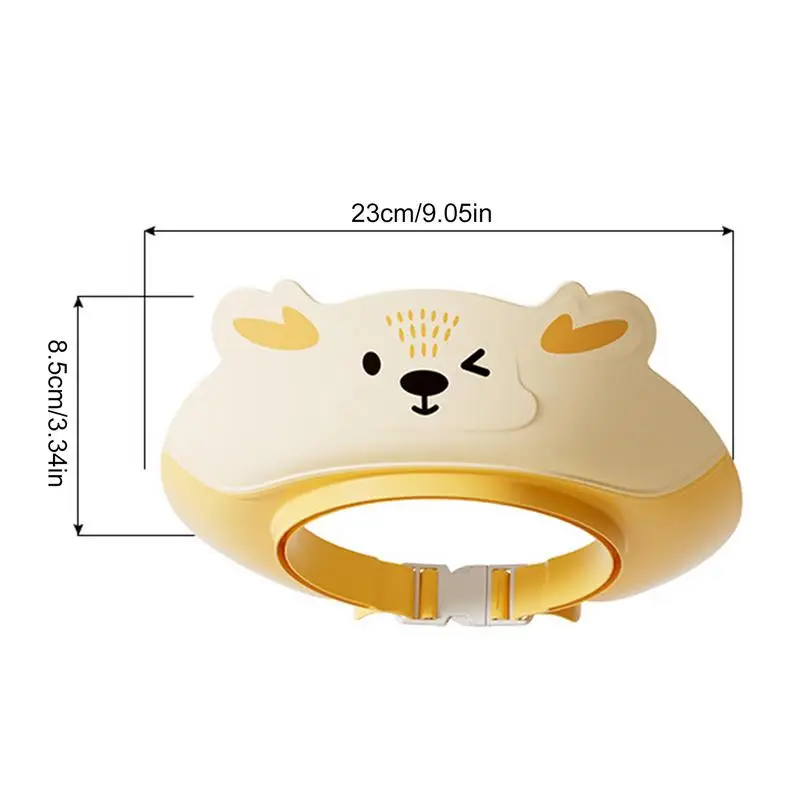 Cappello da bagno per bambini, visiera da bagno per bambini, protezione per le orecchie regolabile, cappello da shampoo, forniture per la doccia per bambini, per capelli di ragazzi e ragazze