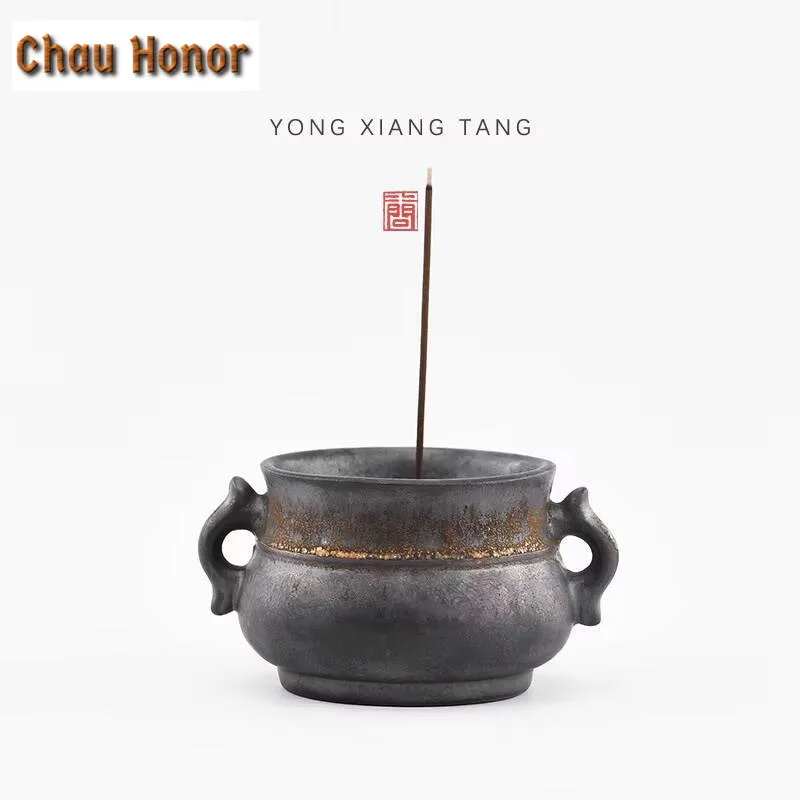 Japanese Style Gilding Galze Ceramic Thread Incense Holder Creative Mist Smoking Steamers Household Smell Distributor Cha Craft