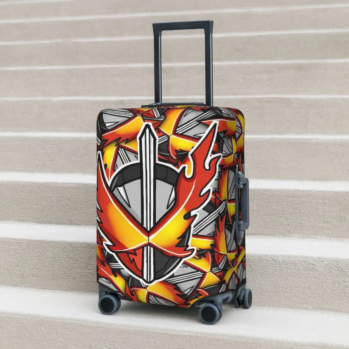 Warm Orange Chaos Kamen Rider Suitcase Cover Business Vacation Practical Luggage Supplies Protector