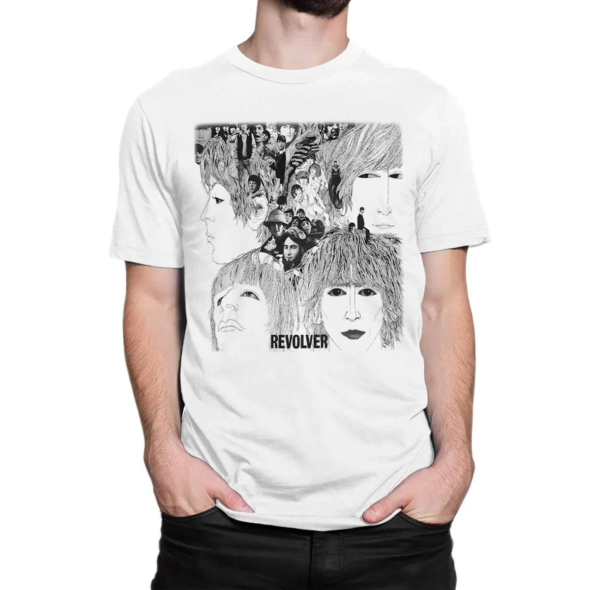 The Beatles Revolver Album Graphic T‑Shirt, Unisex O‑Neck Short‑Sleeve Multi‑Size Retro Rock Fan Streetwear Daily Top
