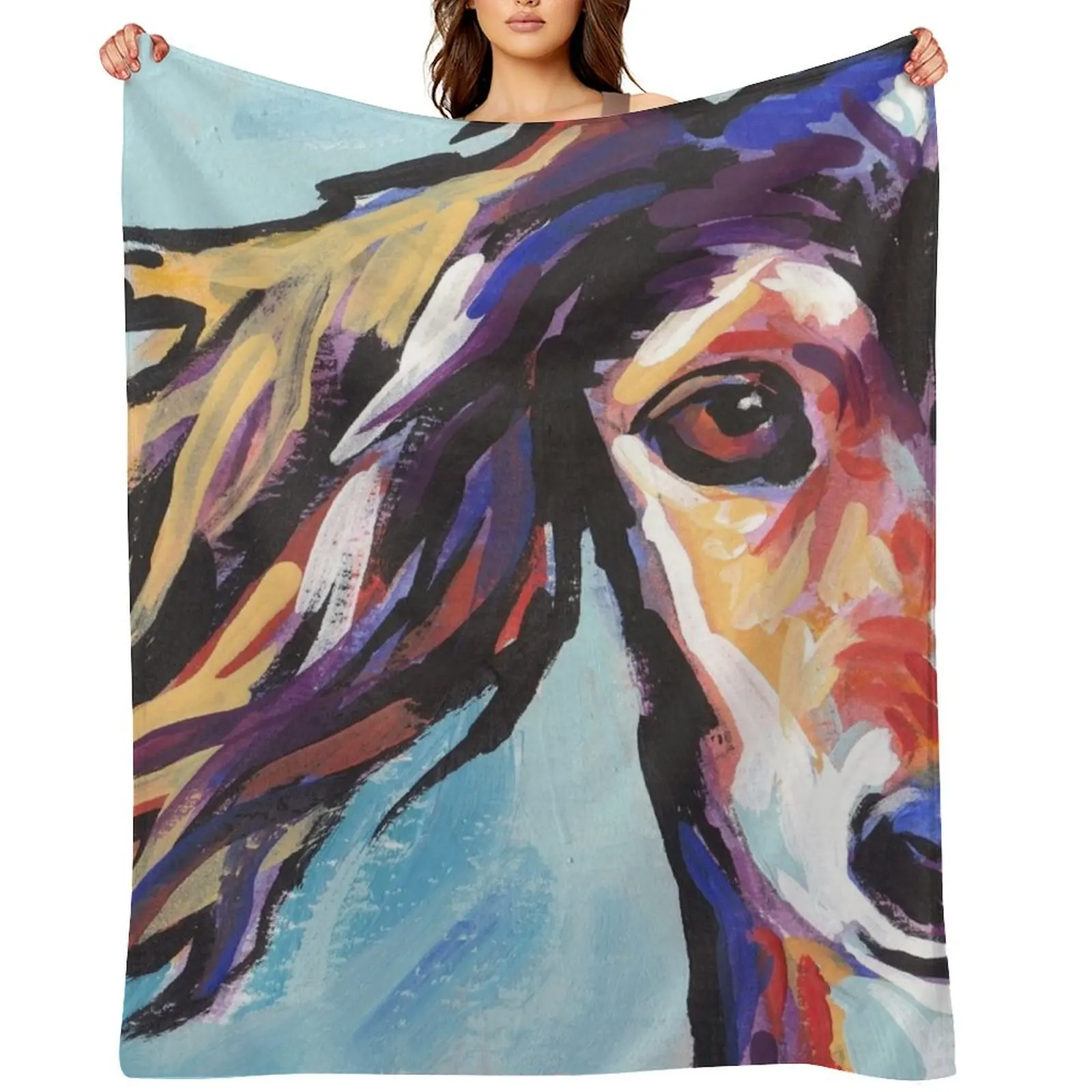 

Saluki Hound Bright colorful pop dog art Throw Blanket Luxury St Beautifuls Picnic Blankets