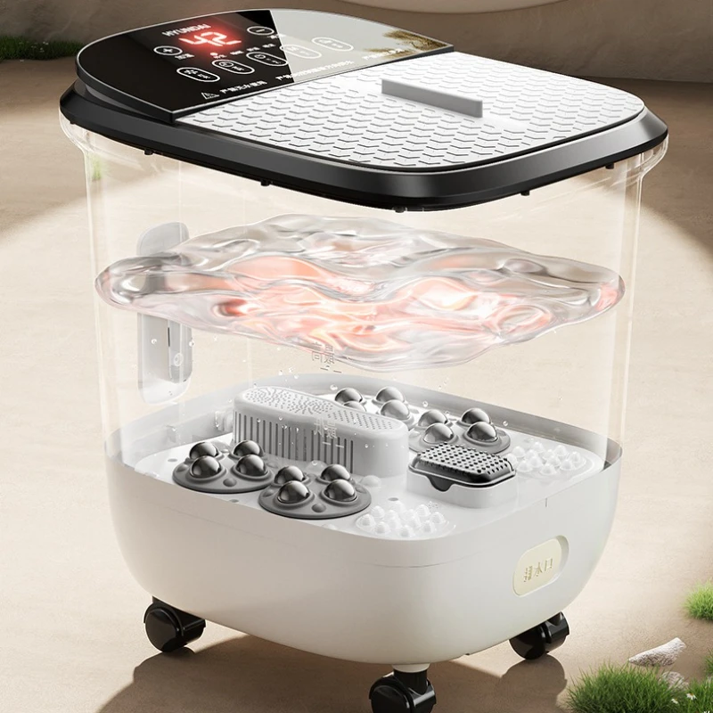 

Electric Foot Spa Heated Foot Bath Home Bucket Portable Bathtub Automatic Heating Steam Massage Calf High Thermostat Furniture