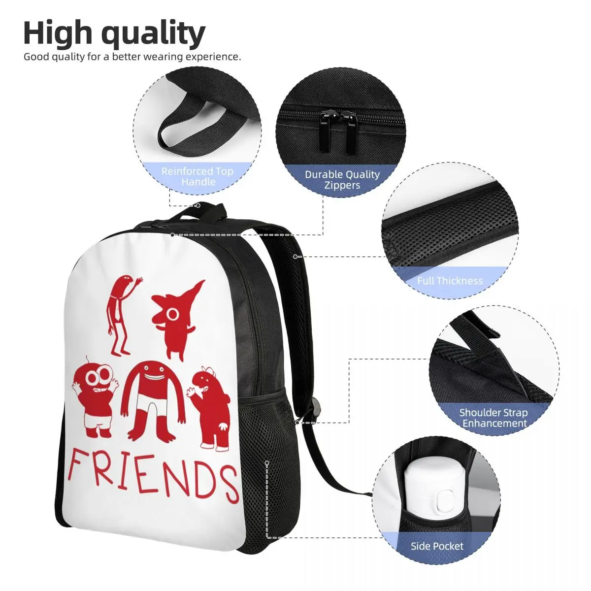 Toddler's Smiling Friends Cartoon Backpack Preschool Kindergarten Backpacks Bags for Girls and Boys