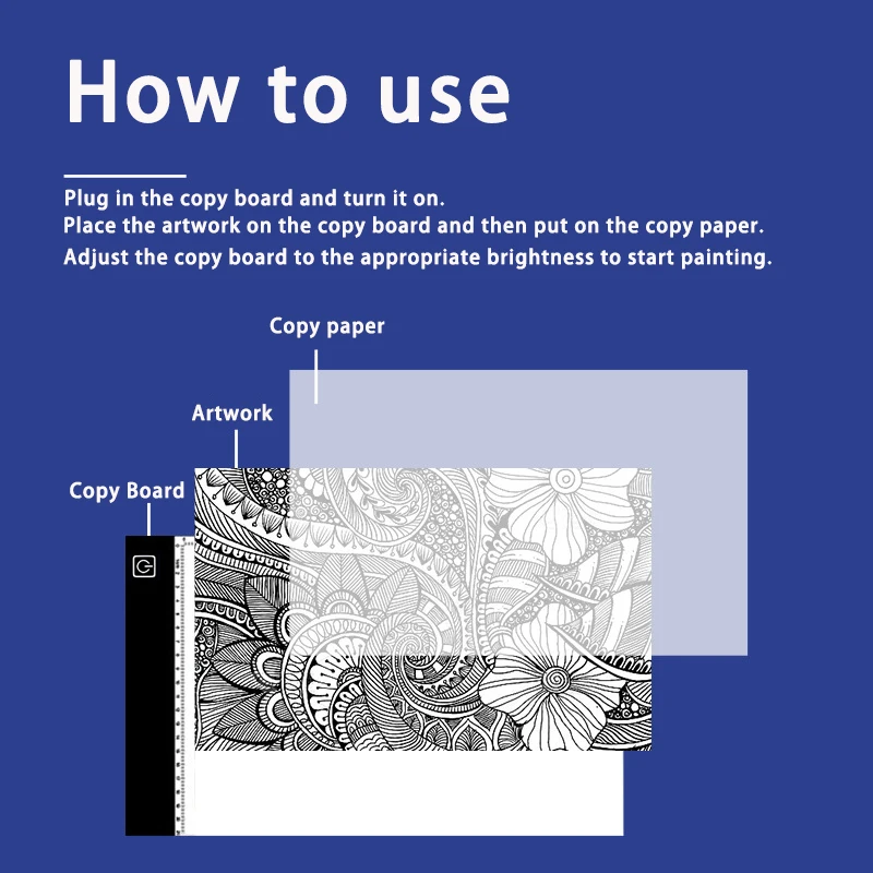 LED-tekening kopieerbord 3-niveau dimbaar A3/A4/A5-formaat tekentabletten voor animatie schilderen kunst ontwerp industrie geneeskunde