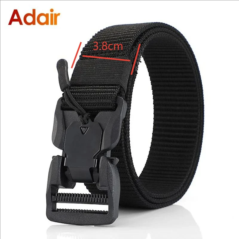 Man Belt Nylon Webbing Working Belt Casual Belt Men Magnetic Canvas Buckle Fabric Waist Belt Men's Trousers Waistband HB050