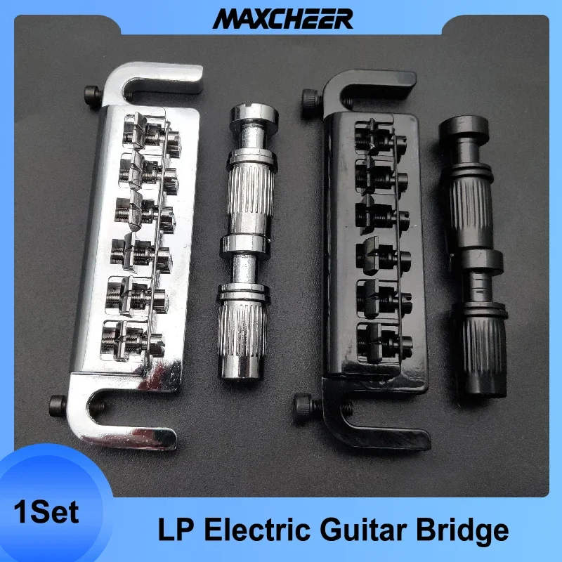 High Quality Zinc Alloy Wraparound Bridge for LP Electric Guitar Combo Bridge Tailpiece for Electric Guitar Black Chrome