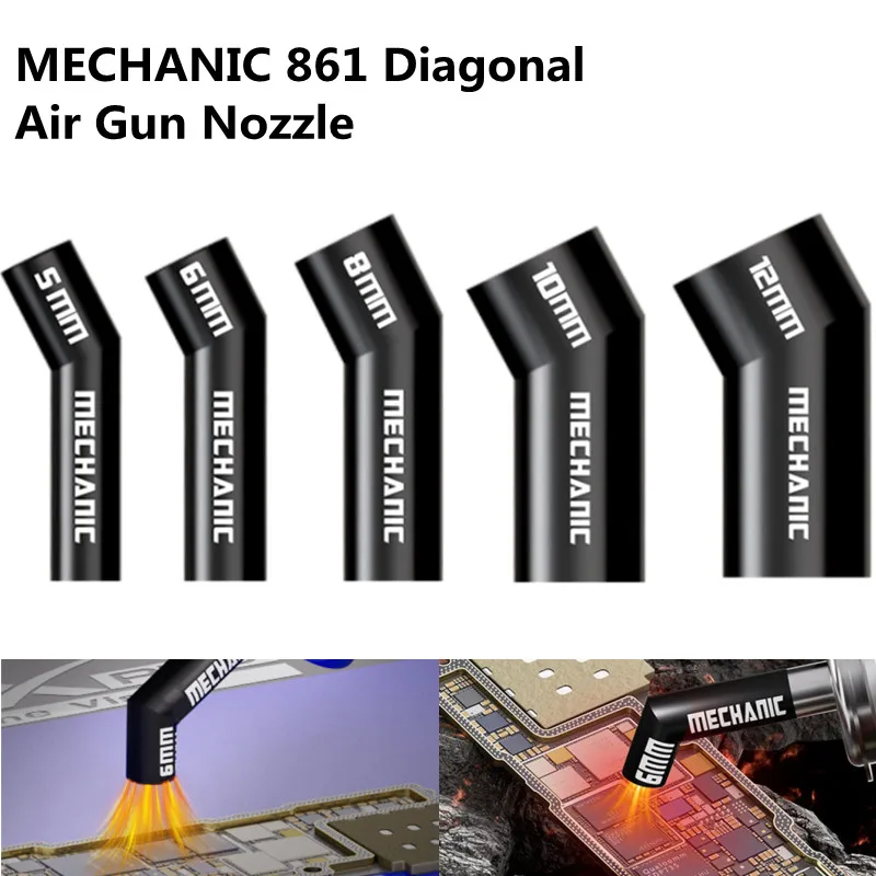 MECHANIC 5/6/8/10/12mm 861 Hot Air Desoldering Station Nozzle High Temperature Resistance Diagonal Welding Wind Nozzle