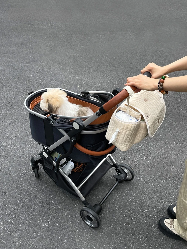 Pet Stroller Hanging Bag,Large Capacity Dog Stroller Storage,Dog Lover Bag,Ourdoor Pet Care Storage Bag,Soft Fabric Travel Bag