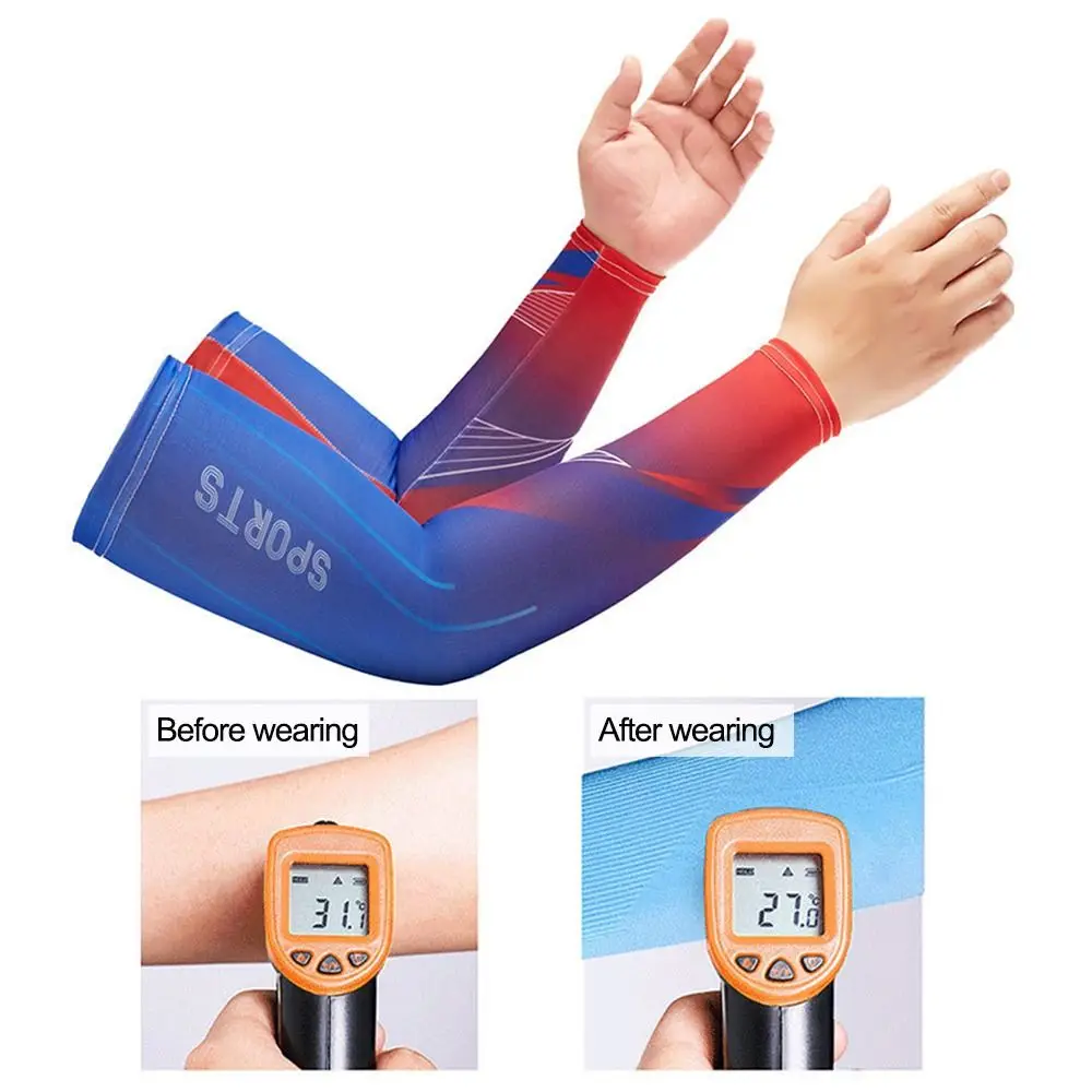 2Pcs New Unisex Cooling Arm Sleeves Cover Women Men Sports Running UV Sun Protection Outdoor Fishing Cycling Sleeves