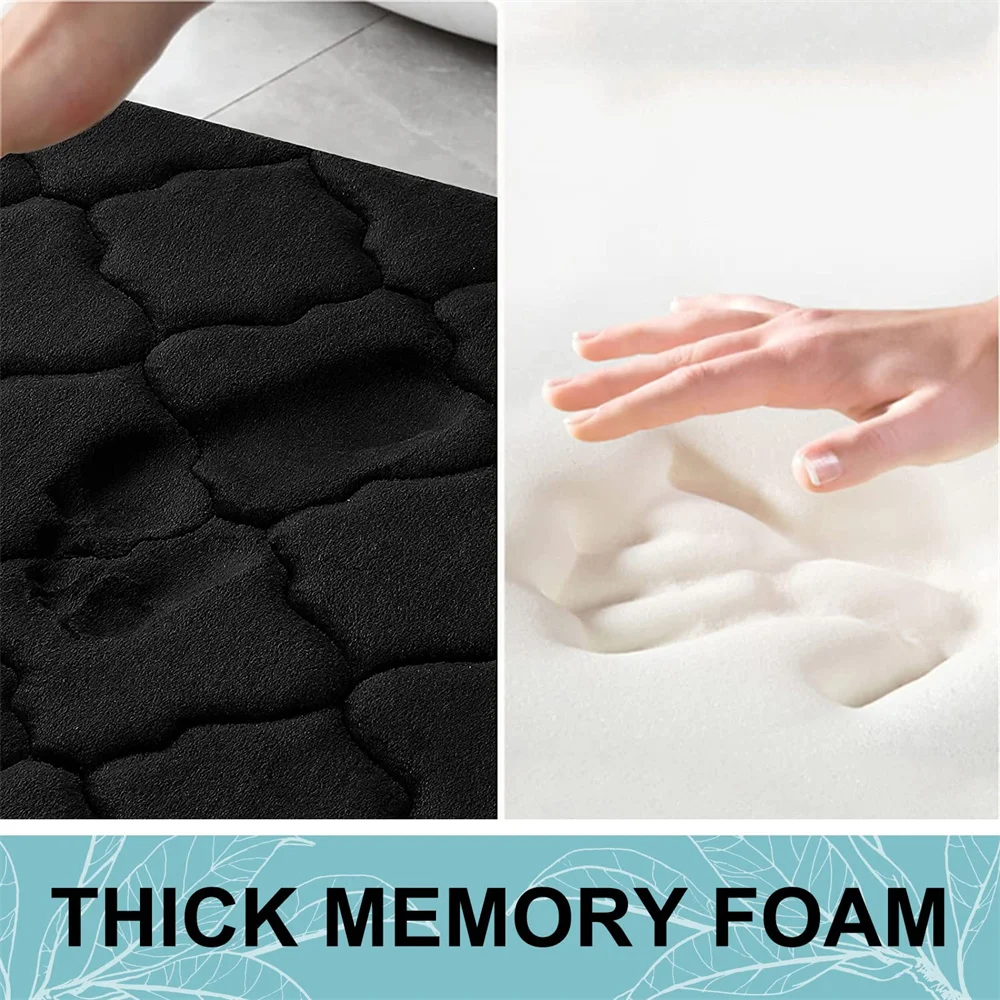 Homaxy Memory Foam Bathroom Rug Ultra Soft Non-Slip Bath Mat Water Absorbent Bath Carpet Rug Shower Mat Bathroom Floor Foot Mat