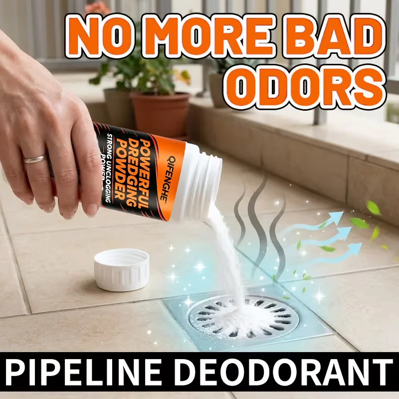 Powerful Dredging Powder Drain Cleaner, Strong Unclogging for Tough Clogs, Sewer Odor Eliminator 100ml