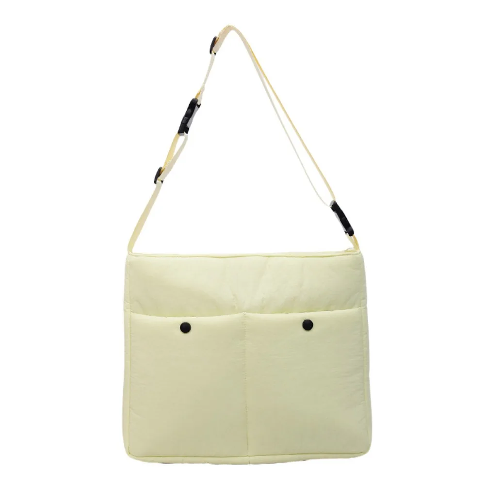 

Cute Down Space Cotton Crossbody Bag Tote Bag Large Capacity Korean Shoulder Bag Solid Color Square Bag Laptop Bag Lady