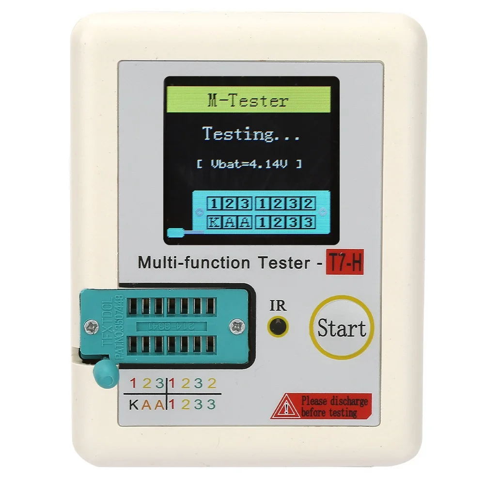English Version TC-T7-H High Precision Transistor Tester Full Color Screen Graphic Display Super LCR-T7-T3-TC1