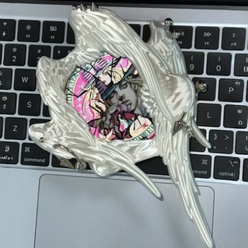 

Yanzhuji Custom Photocard Holder 3d Printed Seraph Wings Punk Rivet Kawaii Idol Photo Case For K Pop Fans Anime Collectors