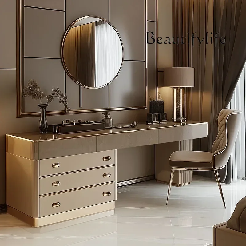 66 Light Luxury Dresser, Chest, Integrated Modern Bedroom, Simple Makeup Table, New Large Apartment, Advanced Makeup Table
