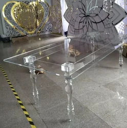 Nordic Luxury Wedding Banquet Rectangular Round Table Fashion Acrylic Furniture Table Dining Table For Birthday Hotel Party