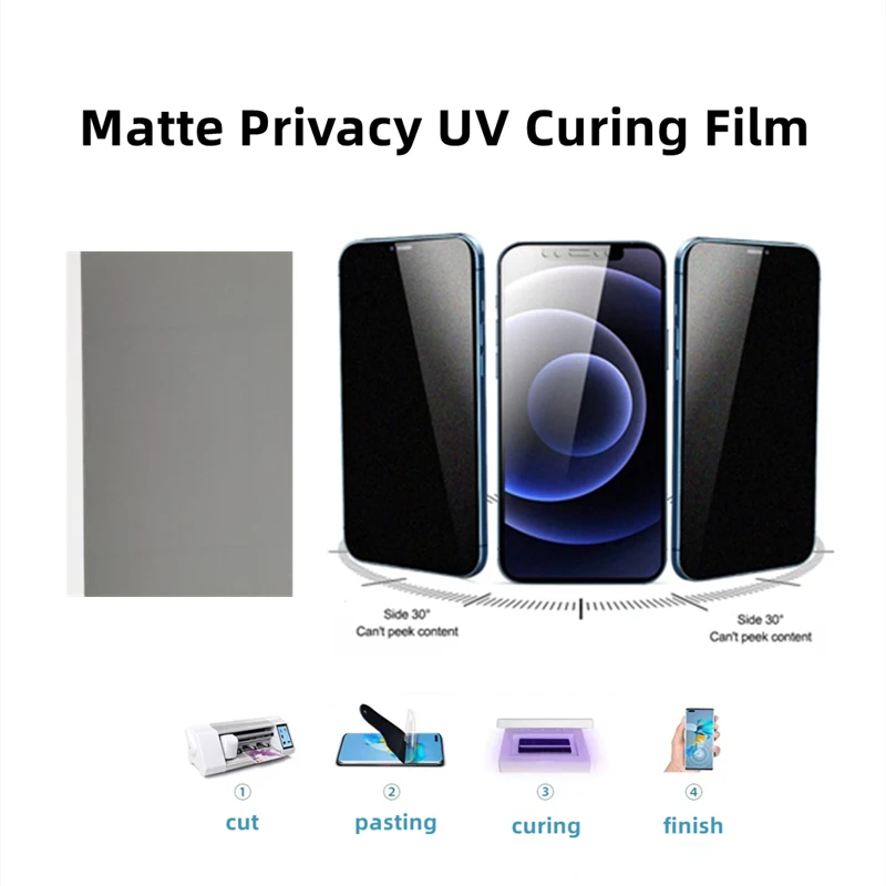 20pcs Matte Privacy UV Curable Film For Mobile Phone Screen Protector For Blade Cutting Machine Anti-Peep Frosted Privacy