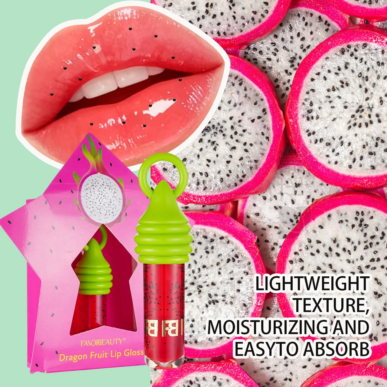 Mirror Shine Lipgloss – Crystal Glitter Lip Lacquer met hoogglans afwerking, hydraterend en niet-plakkerig voor mollige, glanzende lippen