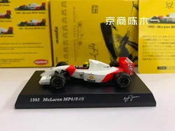 1/64 KYOSHO McLaren MP4/8 Ayrton Senna F1 car 1993 with dummy signature Collection of die-cast alloy car decoration model toys