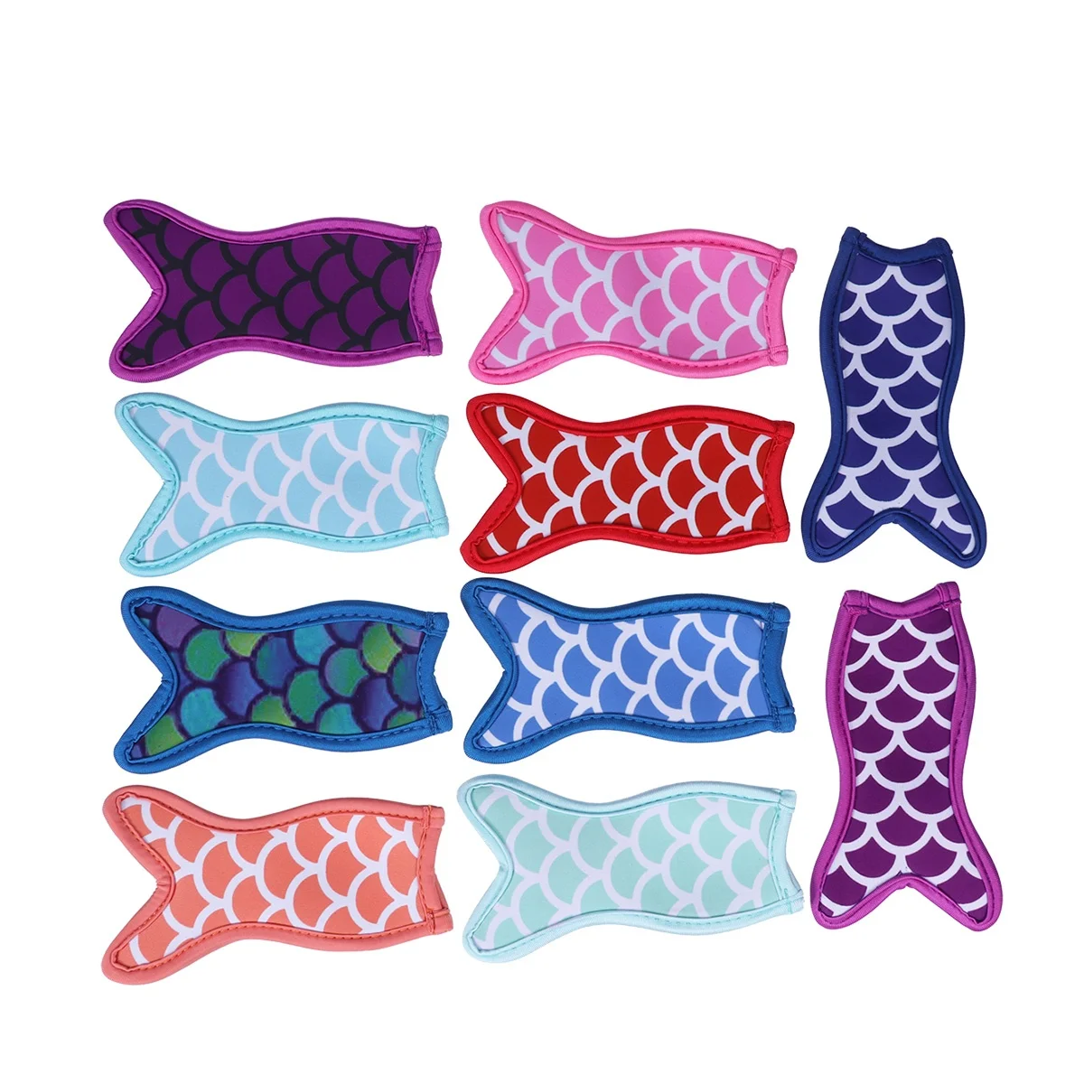 

10pcs Mermaid Ice Pop Sleeves Children's Freezer Bags for Popsicle Holder Cream Kids Lightweight Insulating Case