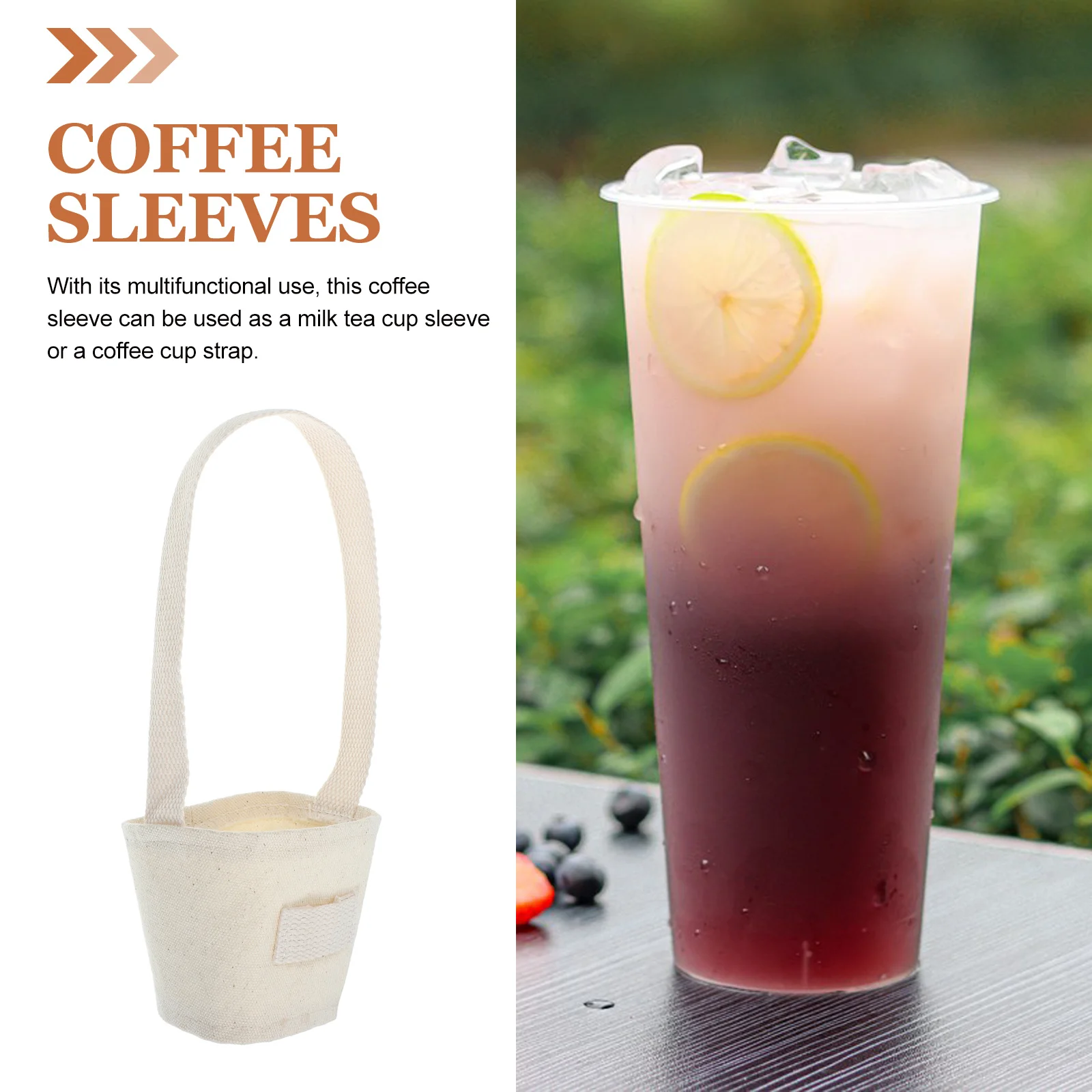 

Handbag Milk Tea Cup Sleeve Canvas Coffee Sleeve Reusable Protective Holder Coffee Cup Carrier for Cold Drinks
