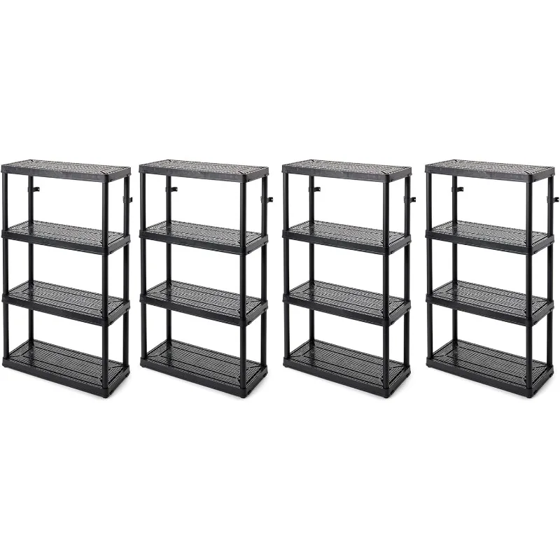 

Gracious Living 4 Shelf Fixed Height Medium Duty Storage Unit 14 x 32 x 54.5" Organizer System for Home, Garage, Basement