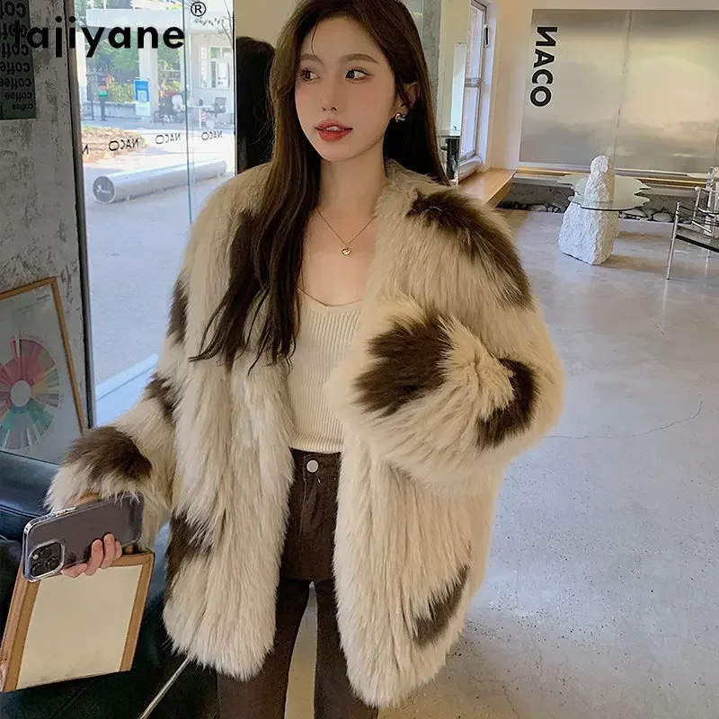 

Tajiyane Winter Fox Fur Coat Women 2023 Korean Fashion Fur Jackets for Women Fox Fur Coats Veste Femme SGG1625