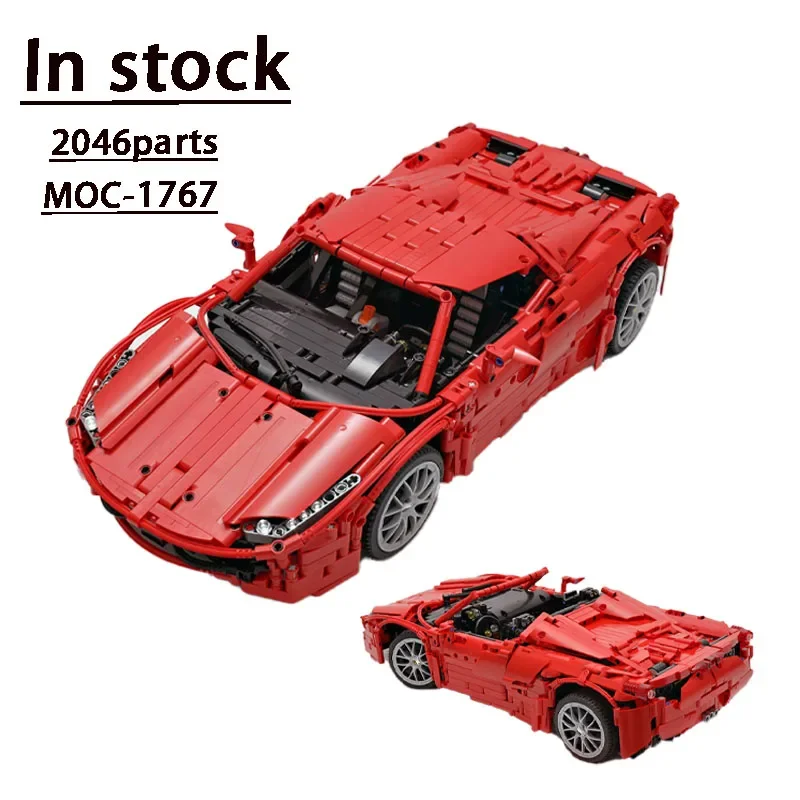 

MOC-1767 New Red Electric RC Convertible Supercar Assembly Building Block Model FoldingRoof 2046 Parts Kids BirthdayToy GiftGift