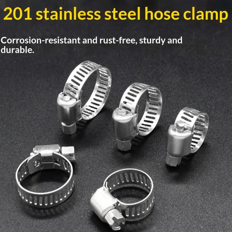 201 Stainless Steel Hose Clamps Rust Proof Durable Perfect For Plumbing Automotive Garden Hose Securing