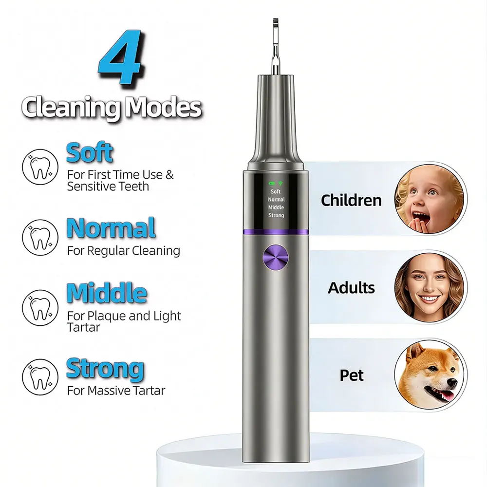 Visible Electric Ultrasonic Tooth Cleaner with Camera 4 Modes Tartar Remover Tooth Stain Cleaning Tool Teeth Whitening Care