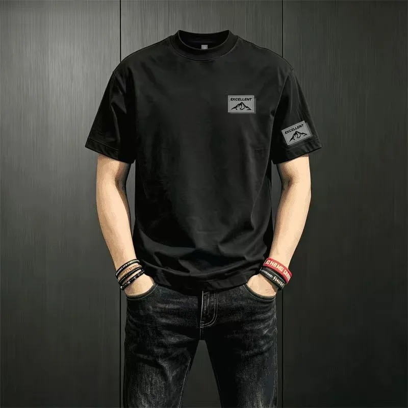 Pure Cotton American Heavy-duty Cotton Short-sleeved T-shirt for Men Summer Trendy Brand Retro Loose