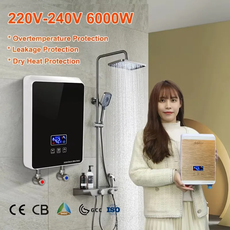 6000W 220V Electric Water Heater Temperature Hotel Household Instant Hot Water Supply