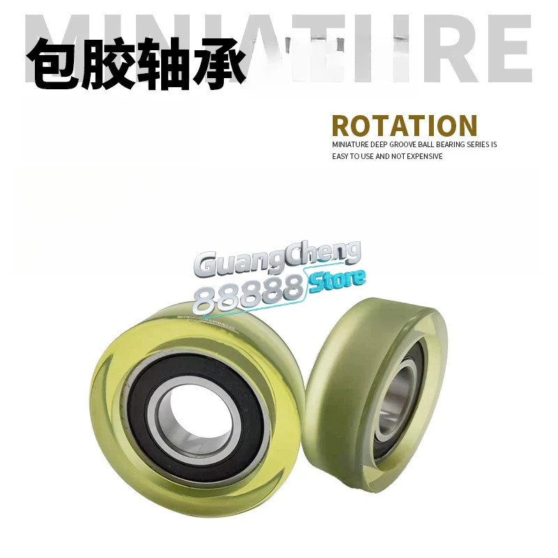 1 pz 8x28x10 Rulli Rivestiti In PU Con Cuscinetto 608 PU60828-10 OD 28mm Poliuretano Che Forma Ruote 8*28*10 Pulegge Coperte In Gomma