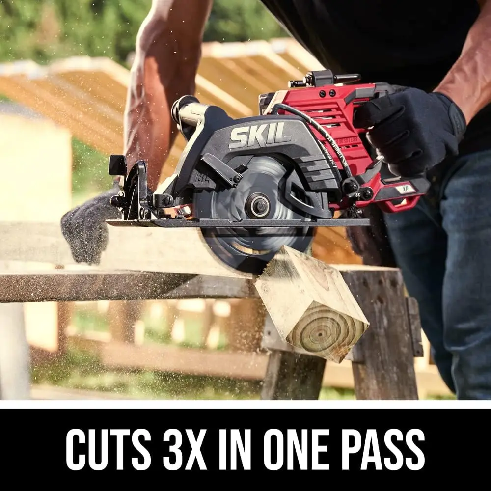 SKIL 2x20V PWR CORE 20 Brushless 7-1/4” Rear Handle Circular Saw Kit Includes Two 5.0Ah Batteries