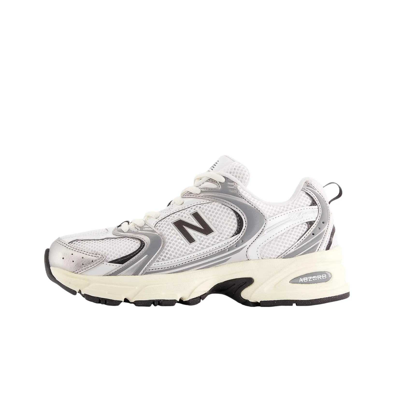 New Balance NB 530 Comfortable And Lightweight Fabric Breathable Low top Training Running Shoes Unisex White Silver U530ESA