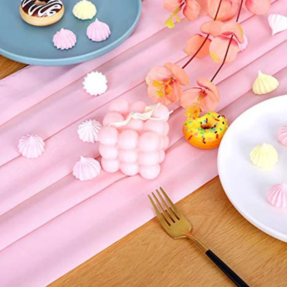 

Chiffon Runner Wedding Party Decoration Dining Room Living Room Bridal Shower Birthday Coffee Table Decorations For Home Garden