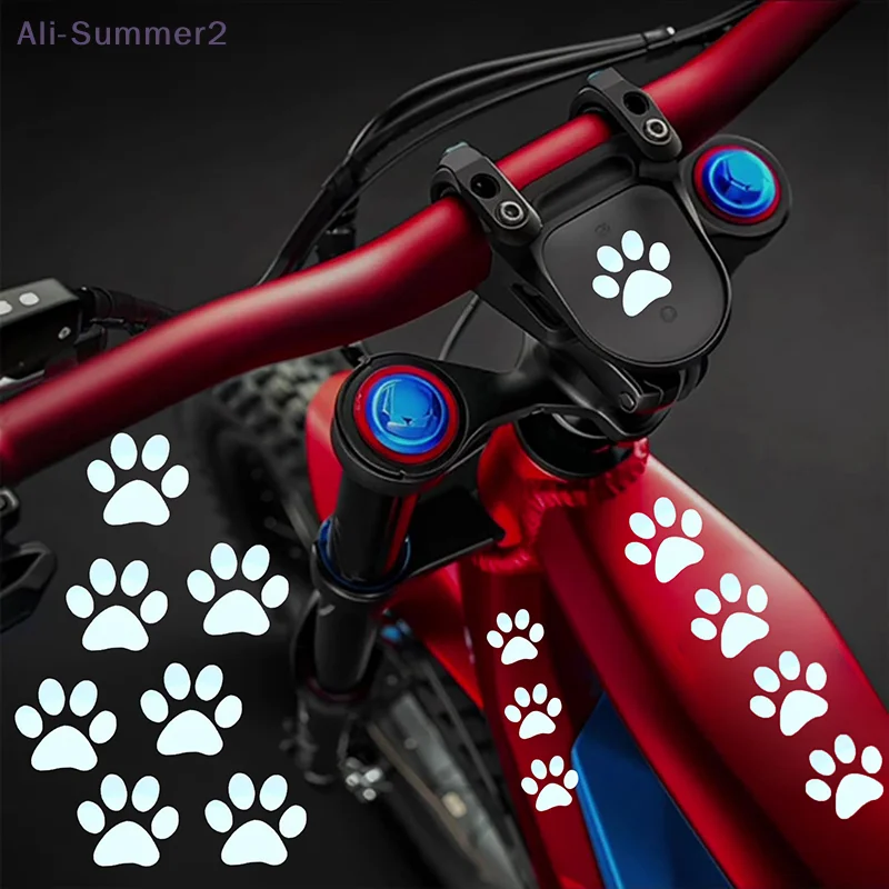 {MX} 8 Stück süße Katzenpfote Fahrradrahmen reflektierende Aufkleber DIY Rennrad MTB Fahrräder Vinyl Aufkleber Motorhelm Dekor Aufkleber