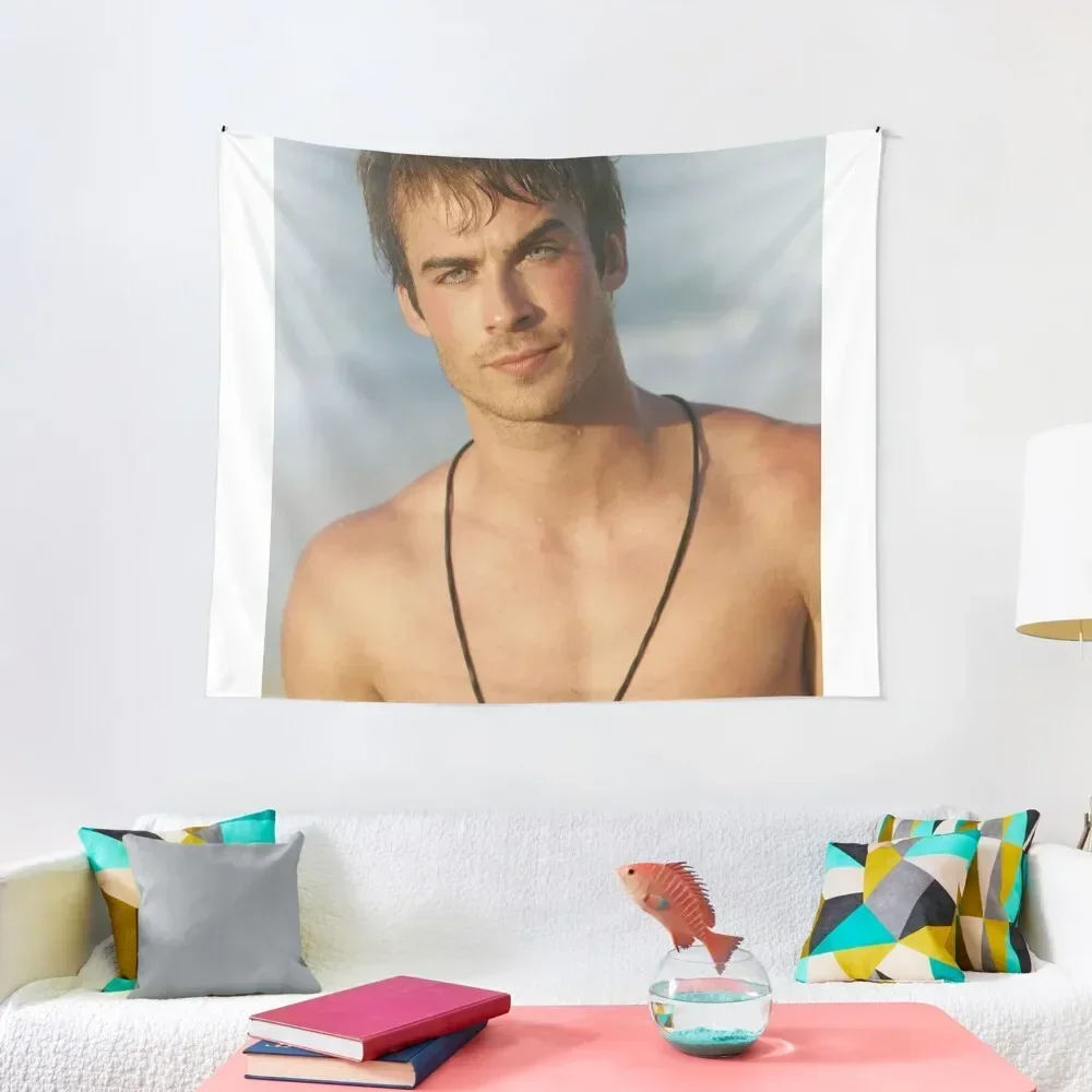 

Ian Somerhalder Damon Salvatore . Tapestry Aesthetics For Room Bathroom Decor Decorative Wall Murals Tapestry