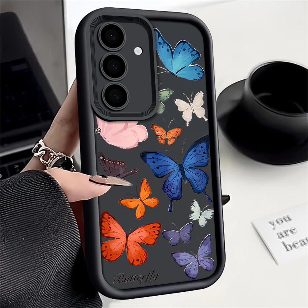 Gold Schmetterling TPU Handyhülle für Samsung Galaxy S25 S22 S21 S23 FE S20 S24 Ultra FE A35 A15 A25 A55 Note 20 Plus 5G Soft Cover – Detail 6