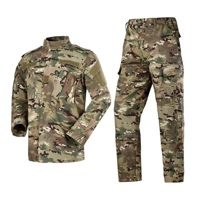 ACU Uniform 2nd Generation, Military Tactical Set for Outdoor Training, Durable Ripstop Camouflage Combat Shirt & Pants