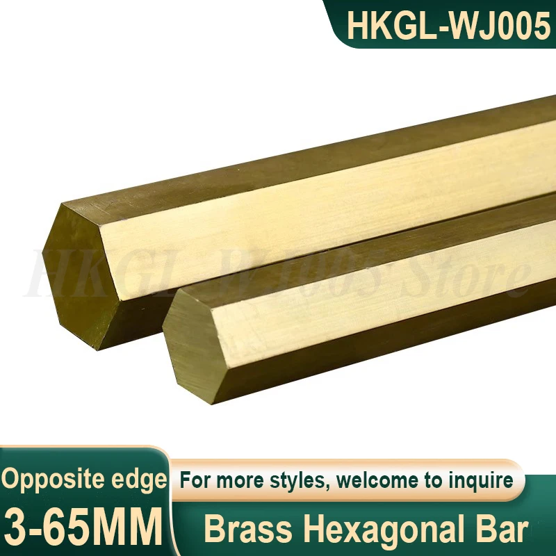 

3-65mm H59/H62 Brass Hexagonal Bar Solid Brass Hex Rod, Hexagonal Brass Rod Brass Bar Length=200/500mm