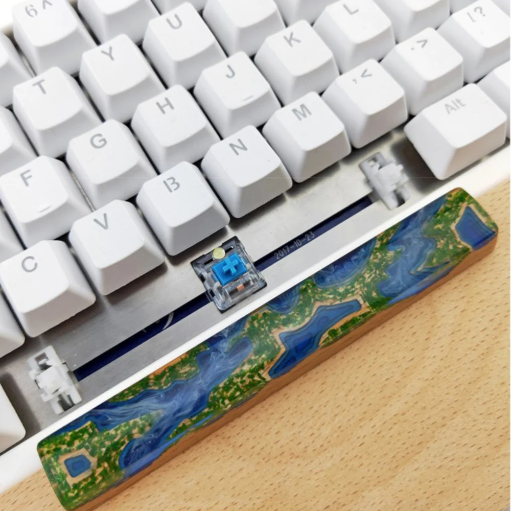 Resina Keycaps para teclado mecânico, Keycap retroiluminado, eixo satélite, Handmade, OEM, 6.25X Barra de espaço, montanhas exuberantes